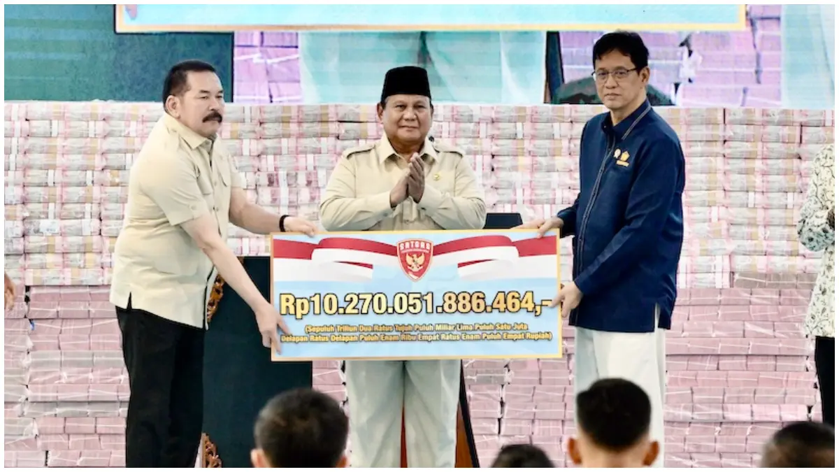 Pengembalian dana sebesar Rp10,270 triliun ke kas negara oleh Kejaksaan Agung disaksikan lansgung Presiden Prabowo.