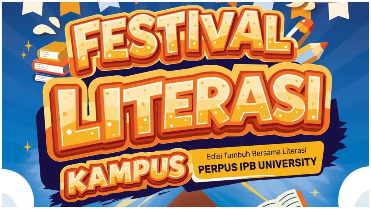 Poster Festival Literasi Kampus yang akan digelar di Perpustakaan IPB University pada 18-23 Mei 2026. (Foto: Instagram @campuslitfest)