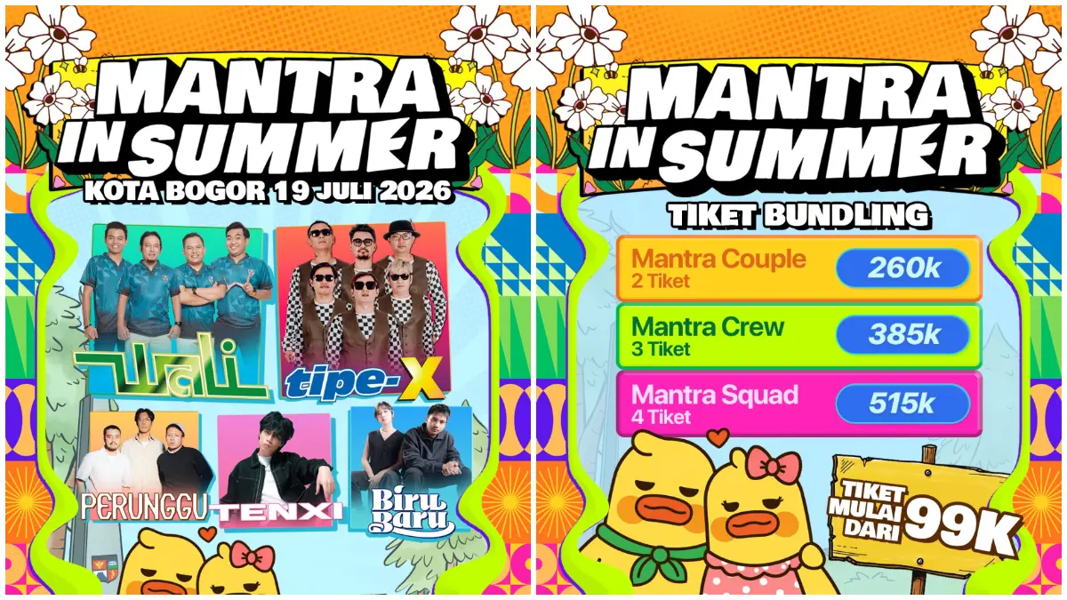 Poster konser Mantra in Summer yang akan digelar di Kota Bogor pada 19 Juli 2026. (Foto: Instagram @konsermantra)