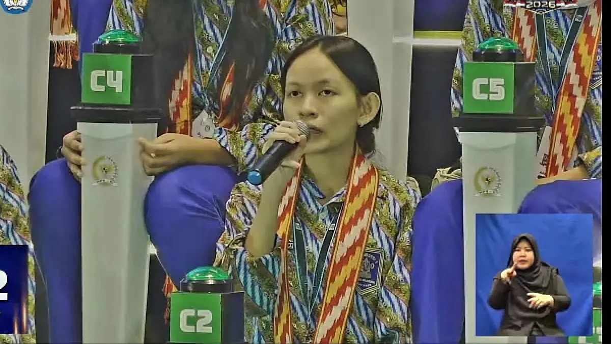 Salah satu peserta LCC 4 Pilar MPR dari SMAN 1 Pontianak Kalbar. Foto: YouTube