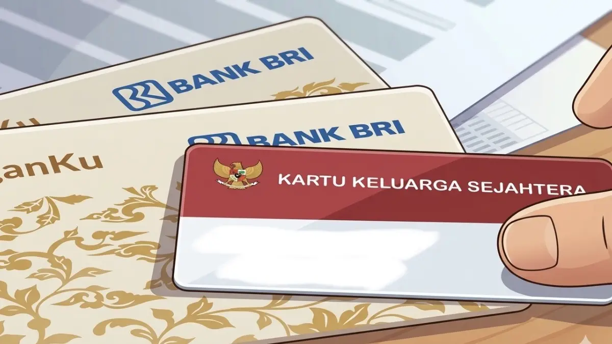 Ilustrasi kartu KKS bansos. (Foto: Youtube Kemensos RI diperbaharui menggunakan AI)