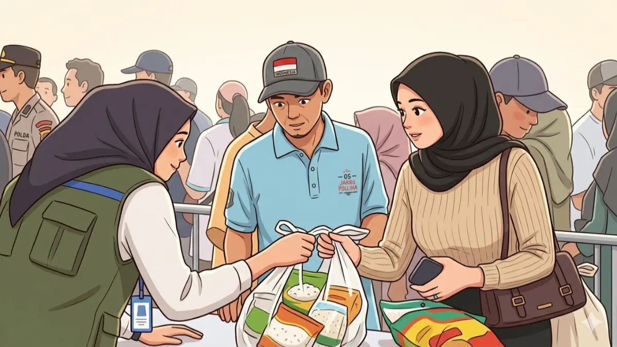 Ilustrasi KPM yang menerima bansos PKH BPNT. (Foto: YouTube TV Bulog/Diolah dengan gemini AI)