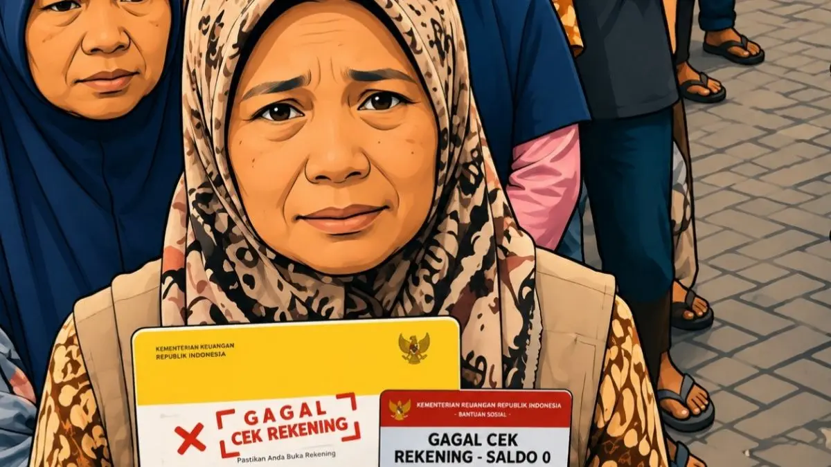 Ilustrasi KPM yang mengalami gagal cek rekening. (Foto: Instagram @pusdatinkesos)