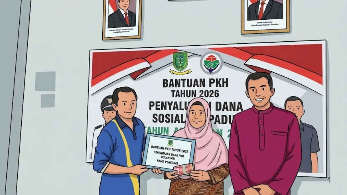 Ilustrasi pembagian bansos untuk KPM Desil 4 ke bawah (Foto: semedang.desa.natunakab.go.id/Diolah melalui Gemini AI)
