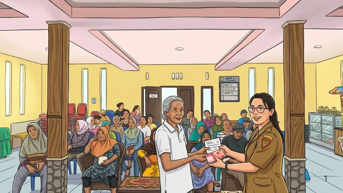 Ilustrasi pemberian bansos melalui desa (Foto: desahunuth.id/Diolah melalui Gemini AI)