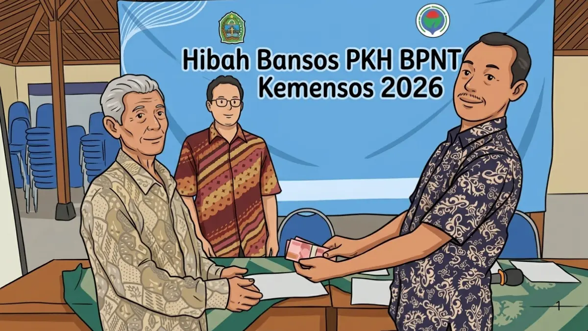 Ilustrasi pencairan bansos PKH BPNT Pemerintah Indonesia (Foto: desagrogol.gunungkidulkab.go.id/Diolah melalui Gemini AI)