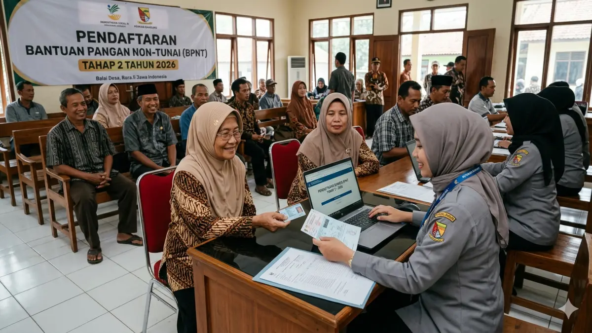 Ilustrasi pendaftaran bansos BPNT tahun 2026. (Foto: Gemini AI)
