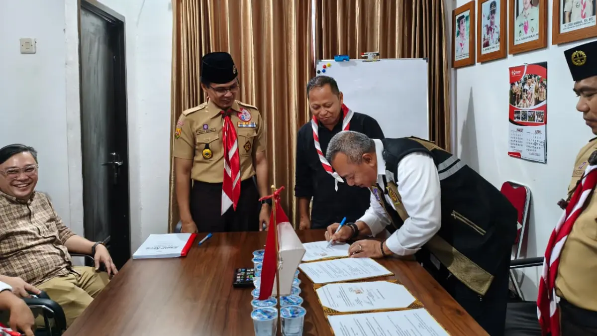 MoU Pemkab Bogor bersama Kwarcab Kabupaten Bogor dan Checklist Cinema. Foto: Dok Diskominfo.