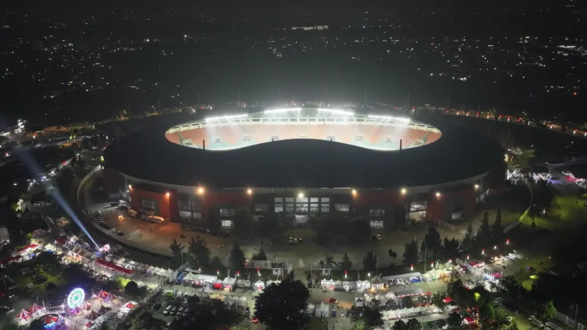 Stadion Gelora Pakansari Bogor yang direncanakan akan digunakan Piala AFF 2026. (Hendi Novian/Radar Bogor)