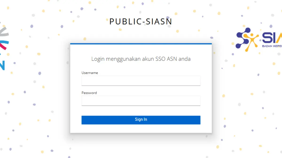 Tampilan awal website MyASN. (Foto: sso-siasn.bkn.go.id)