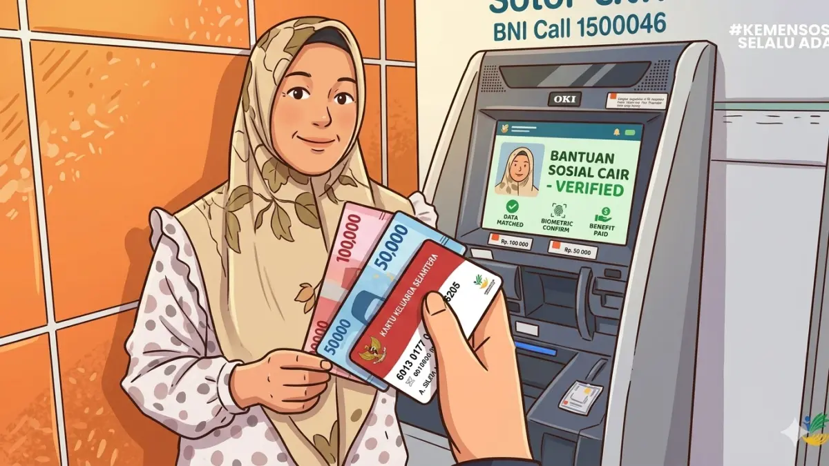 Ilustrasi. KPM bansos PKH BPNT banyak yang melaporkan bahwa kartu KKS-nya terblokir. Foto: YouTube Kemensos RI/Diolah oleh Gemini AI