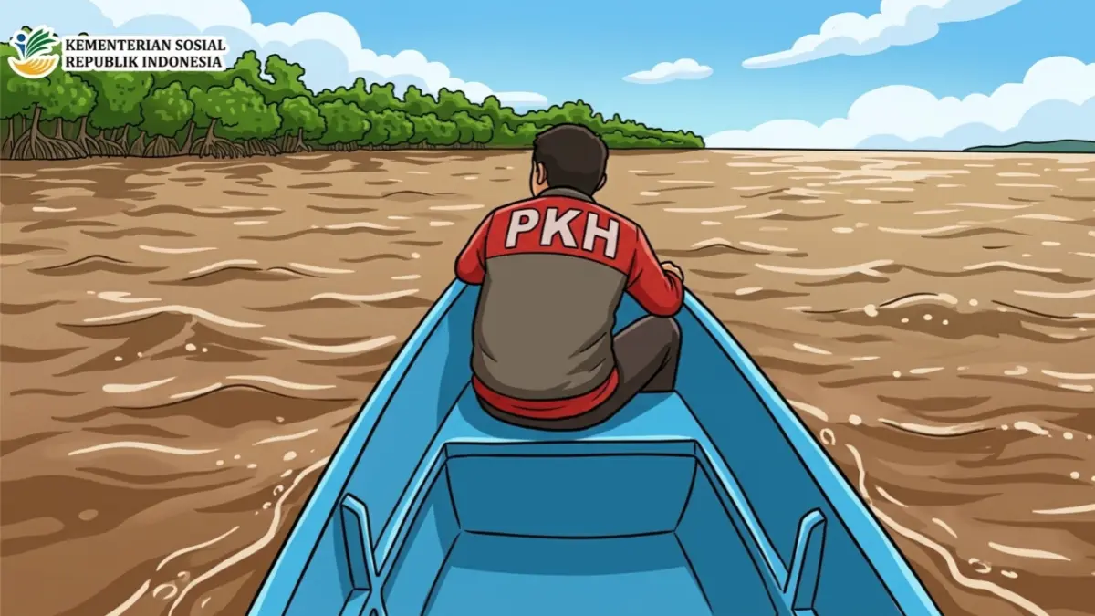 Ilustrasi KPM bansos PKH. (Foto: YouTube Kemensos RI/Diolah oleh Gemini AI)
