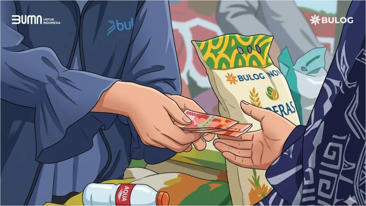 Ilustrasi penyaluran bansos. (Foto: YouTube TV BULOG/diolah oleh Gemini AI)