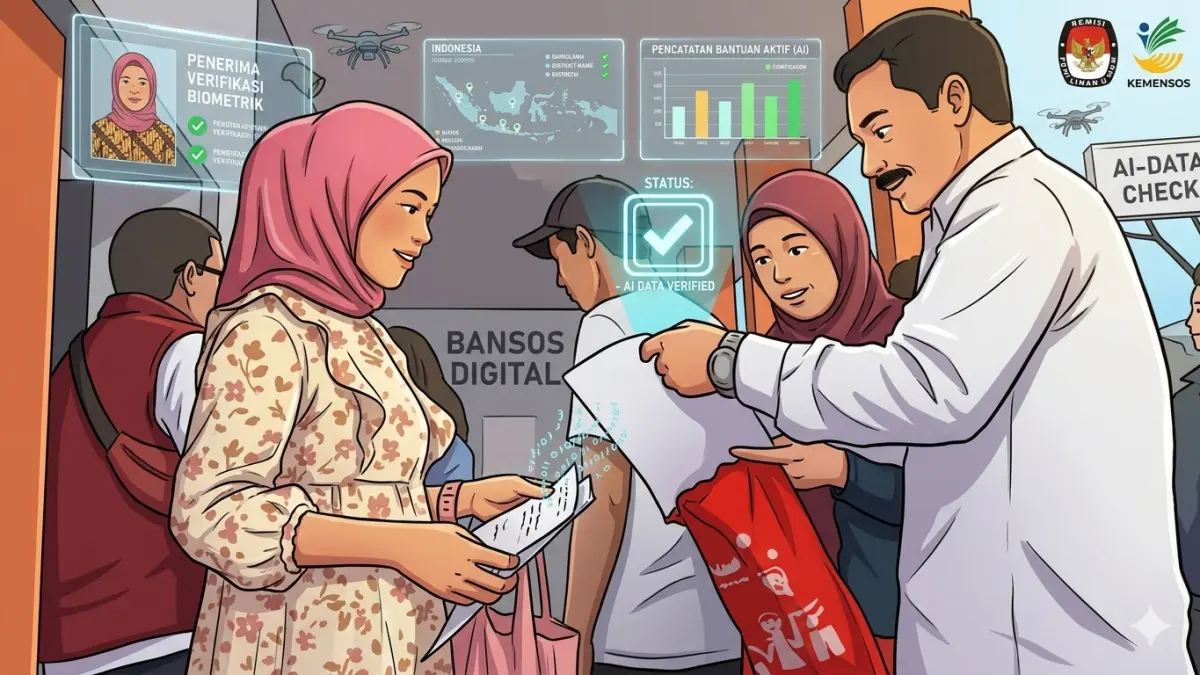 Ilustrasi. Penyaluran bansos PKH BPNT bagi KPM. Foto: Instagram @kemensosri/Diolah oleh Gemini AI
