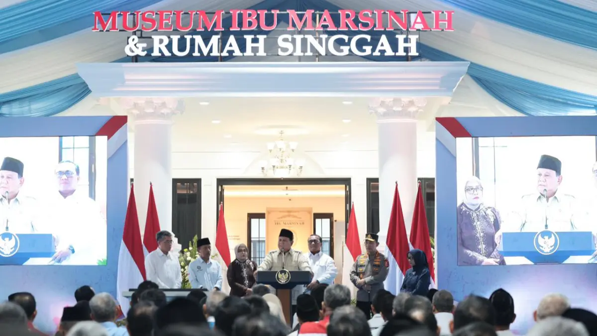 Presiden RI Prabowo Subianto meresmikan Museum Marsinah dan rumah singgah di Nganjuk, Sabtu, 16 Mei 2026 (Badan Komunikasi Pemerintah/Bakom RI)