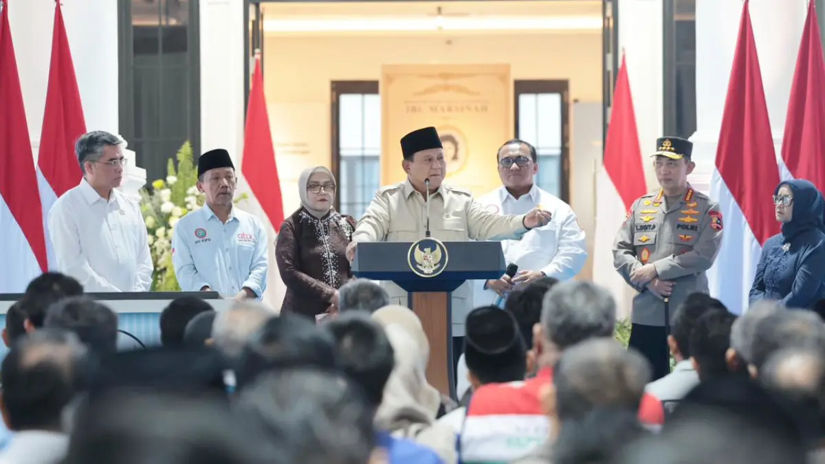 Presiden RI Prabowo Subianto meresmikan Museum Marsinah dan rumah singgah di Nganjuk, Sabtu, 16 Mei 2026 (Badan Komunikasi Pemerintah/Bakom RI)