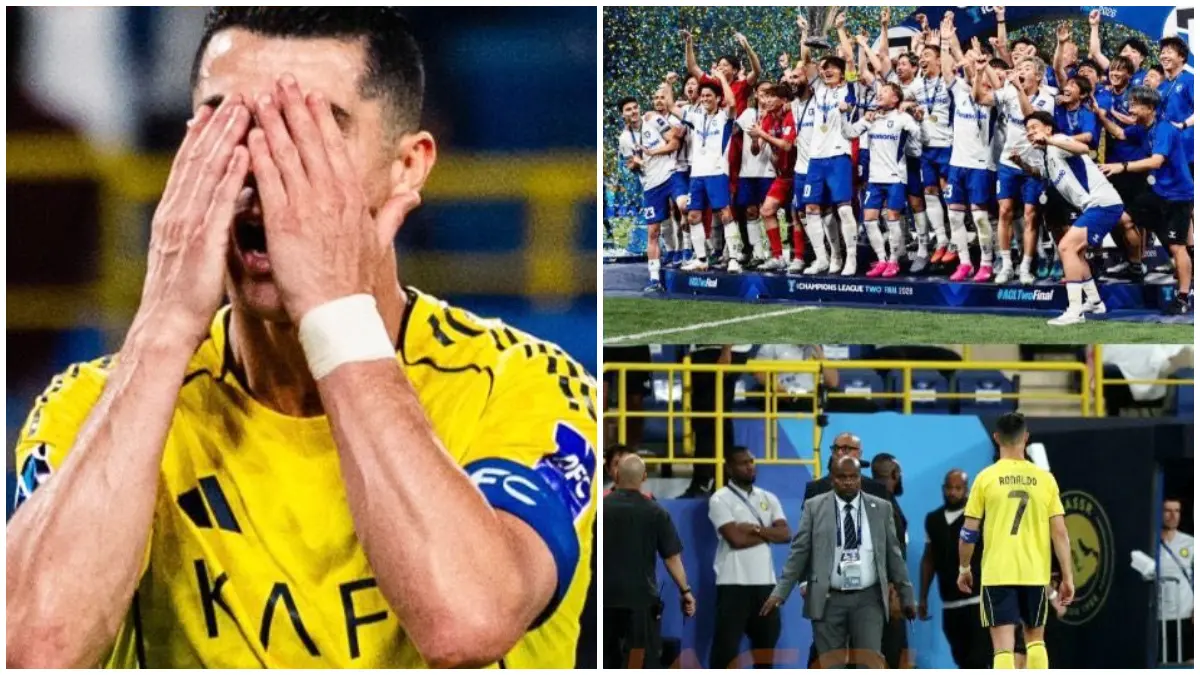 Cristiano Ronaldo tampak kecewa dan meninggalkan lapangan usai timnya Al-Nassr gagal menjuarai Liga Champions AFC Two 2026 