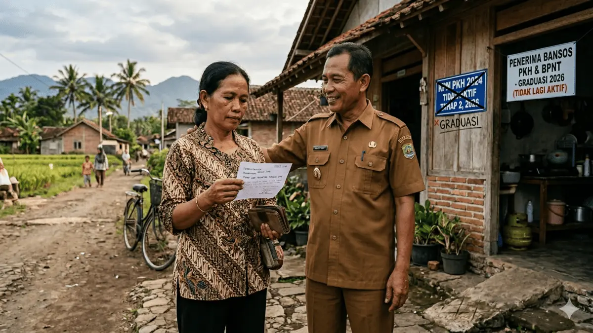 Ilustrasi KPM bansos yang keluarganya menjadi ASN. (Foto: Gemini AI)