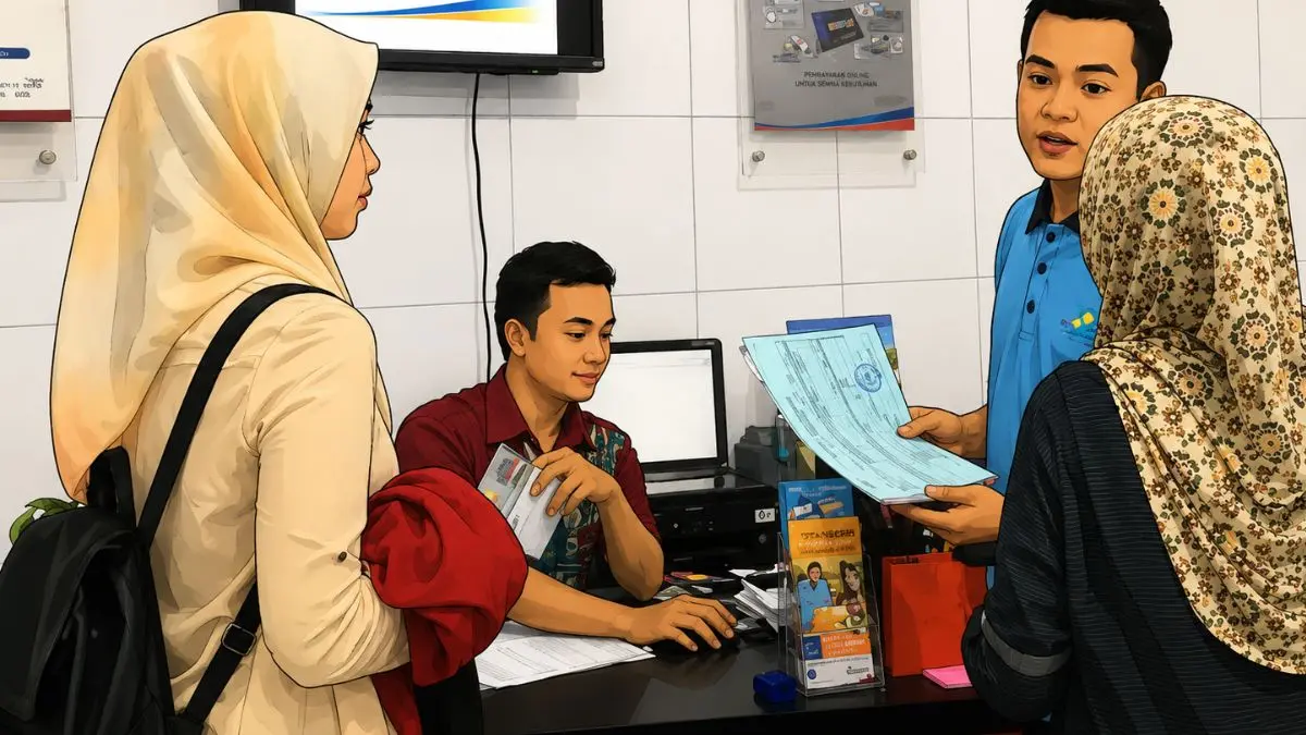 Ilustrasi KPM menanyakan pencairan bansos BPNT kepada petugas. Foto: Instagram @pkhbanjar/diolah oleh Gemini AI