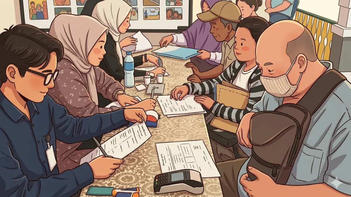 Ilustrasi pendataan KPM sebelum menerima bansos PKH dan BPNT tahap 2.&nbsp;Foto: Instagram @dinsosdkijakarta/Diolah dengan Gemini AI