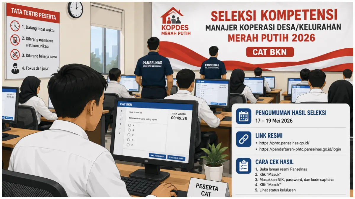 ILustrasi seleksi kompetensi Manajer Koperasi Merah Putih