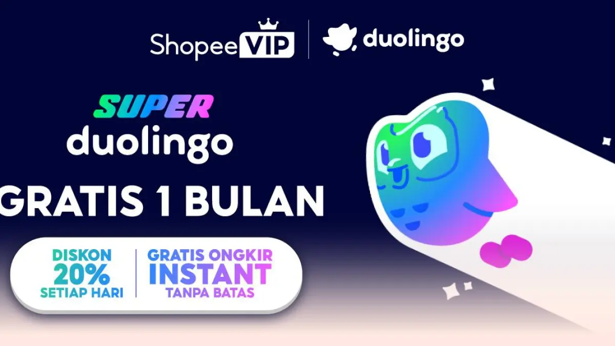 ShopeeVIP hadirkan akses gratis Duolingo Super selama 1 bulan untuk belajar berbagai bahasa baru