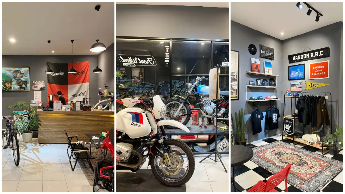 Suasana FW Studio and Coffee di kawasan Cilebut yang mengusung konsep coffee garage dekat rel kereta. (Foto: Tiktok Sekitaran Kita @merekahdisini)