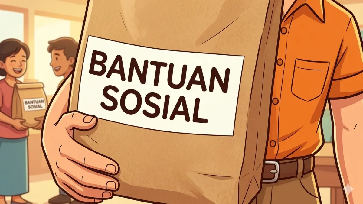 Ilustrasi bantuan bansos untuk KPM. (Foto: Instagram @kemensosri diolah oleh Gemini AI)