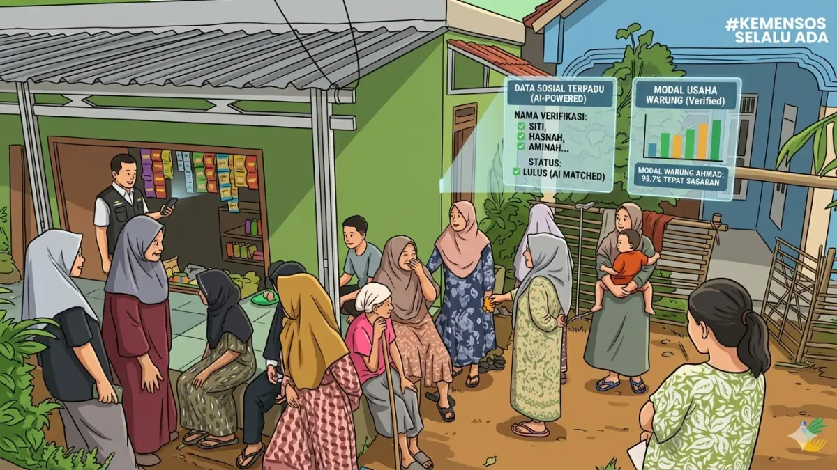 Ilustrasi penyaluran bansos ke daerah terdaftar. (Foto: Youtube Kemensos RI/Diolah oleh)