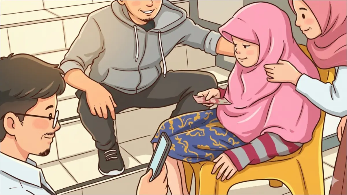 Ilustrasi penyaluran bansos ke penerima. (Foto: Instagram @kemensosri/diolah oleh Gemini AI)