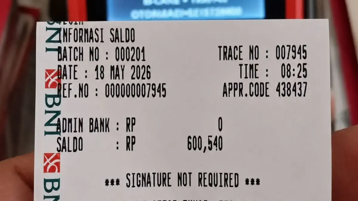 Ilustrasi struk bukti pencairan bansos tahap dua. (Foto: YouTube Arfan Saputra Channel)
