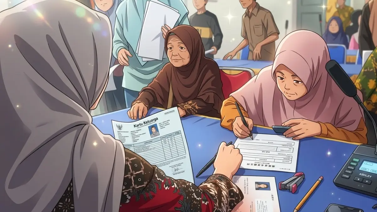 Ilustrasi KPM BLT Kesra yang bakal dapat bantuan sosial reguler. (Foto: Instagram @dinassosial.pacitan/ diolah oleh Gemini AI)