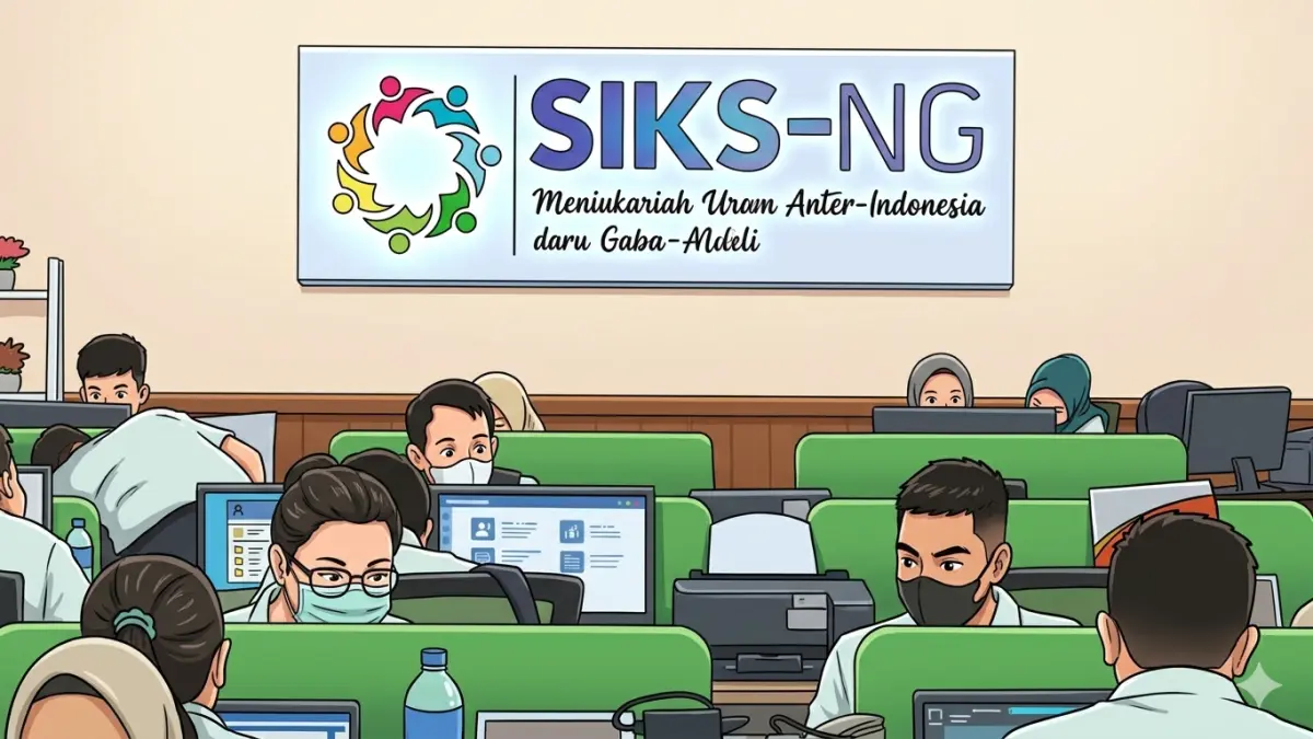 Ilustrasi pengecekan data bansos di SIKS-NG. (Foto: YouTube Kemensos RI/Diolah oleh Gemini AI)