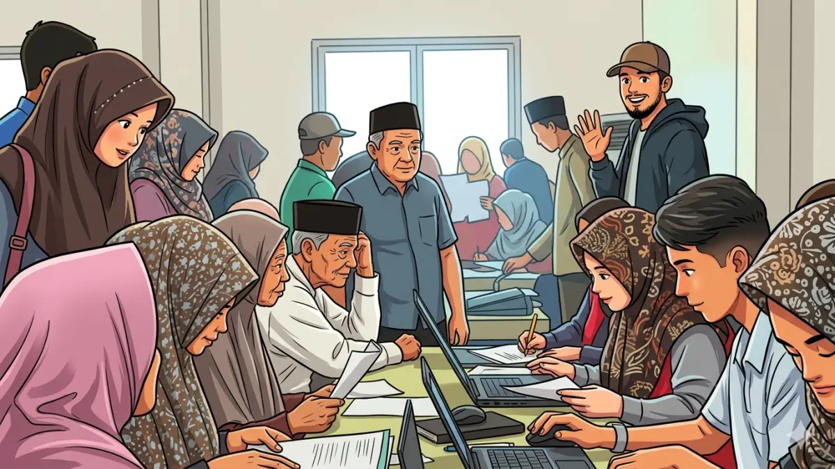 Ilustrasi peraturan baru desil bansos bagi KPM. (Foto: Instagram @kemensosri/Diolah oleh Gemini AI)