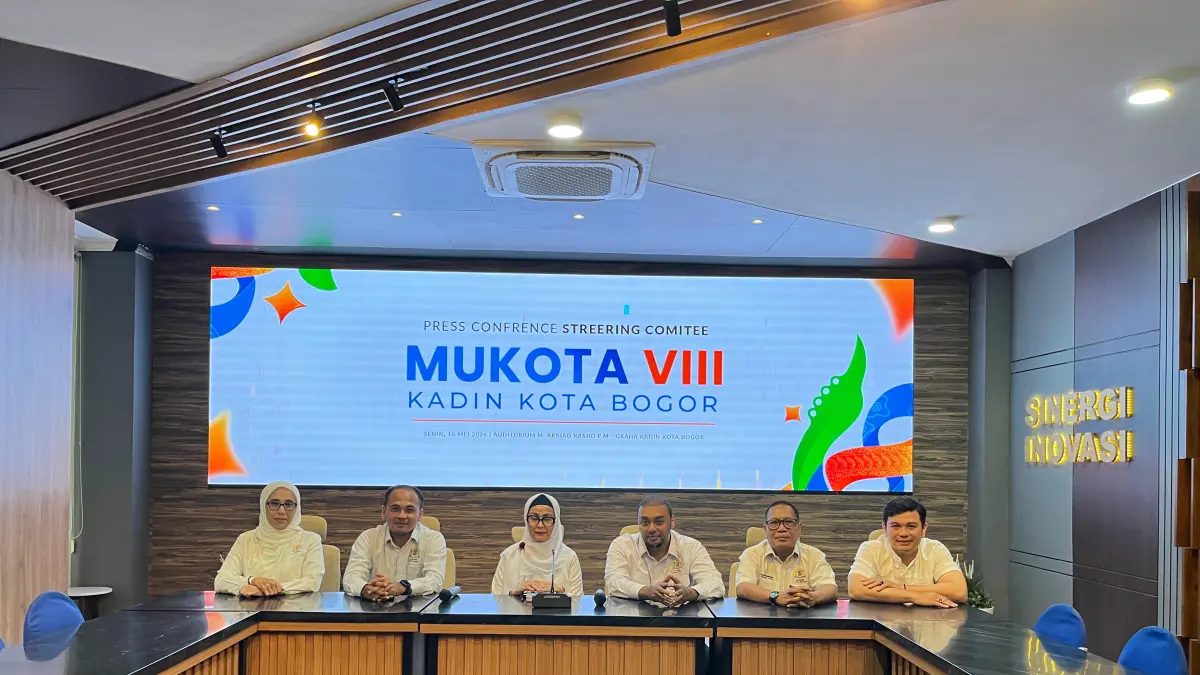 Konferensi pers Mukota VII Kadin Kota Bogor yang digelar pada Senin, 18 Mei 2026.