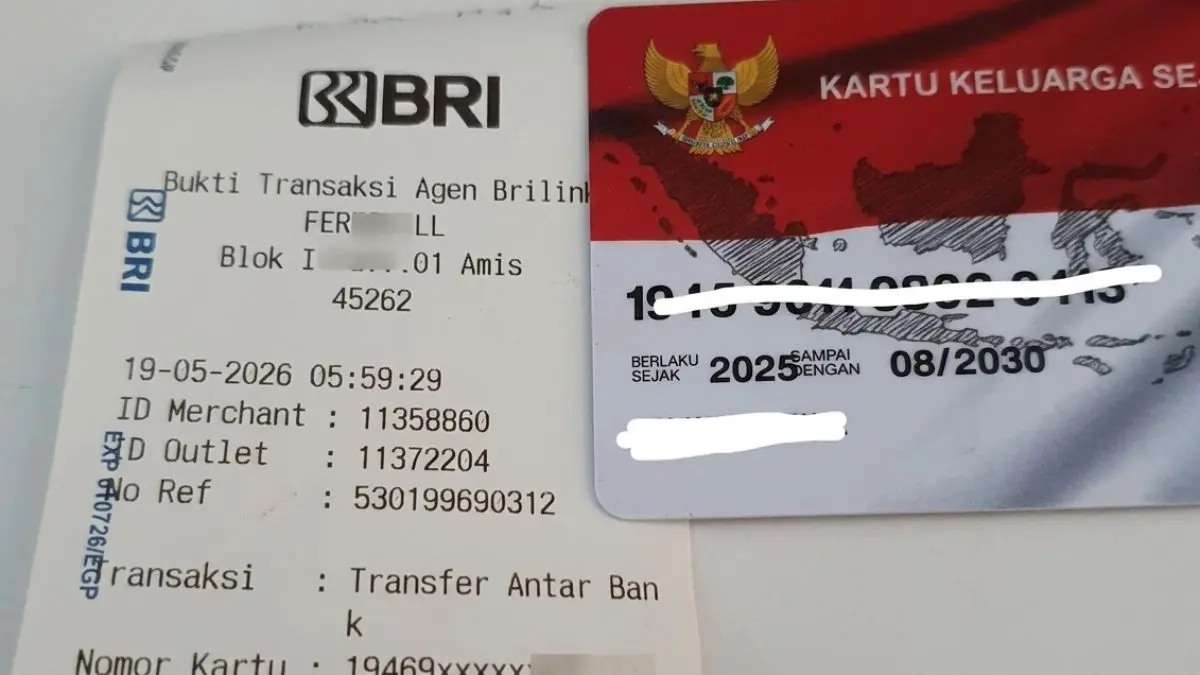 Struk penarikan BPNT tahap dua. (Foto:  YouTube Arfan Saputra Channel)