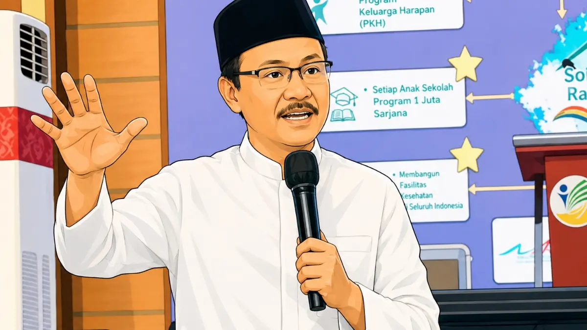 Ilustrasi Menteri Sosial Saifullah Yusuf menyampaikan pencoretan 600.000 KPM terlibat game online terlarang. (Foto: Instagram @kemensosri)
