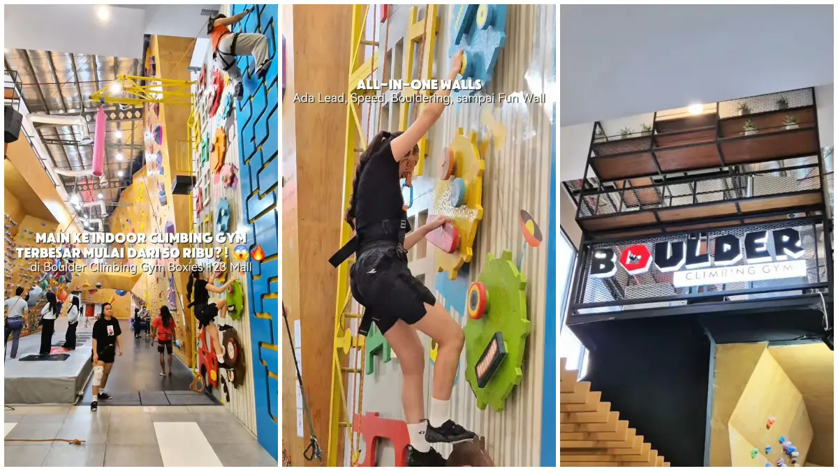 Suasana indoor climbing di Boulder Climbing Gym Boxies 123 Mall Bogor. (Foto: Instagram @boxies123mall)