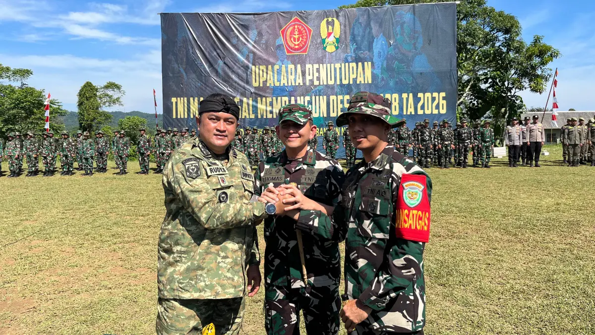 Bupati Bogor hadiri penutupan program TMMD ke-128 Tahun 2026 di Desa Banyuasih, Cigudeg, Kamis, 21 Mei 2026. Foto: Septi N/Radar Bogor
