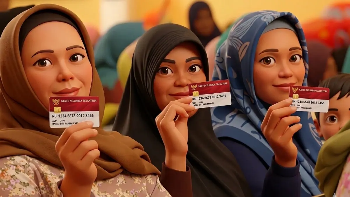 Ilustrasi KPM penerima bansos PKH dan BPNT. (Laman Resmi Kemensos.go.id/Diperbarui oleh AI)