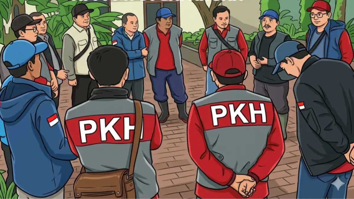 Ilustrasi petugas PKH menyalurkan bansos ke KPM. (Foto: Instagram @pkhbogorkab/Diolah oleh Gemini AI)