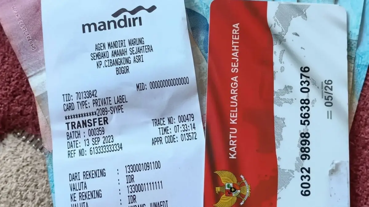 Ilustrasi struk pencairan bansos BPNT. (Foto: YouTube ERABARU BANSOS)