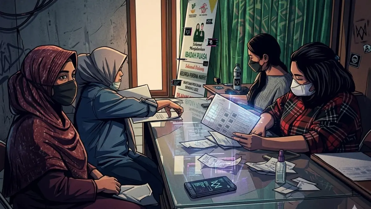Ilustrasi verifikasi data bansos untuk menyempurnakan akurasi target penerima bansos. (Foto: jatengprov.go.id/Diolah dengan Gemini AI)