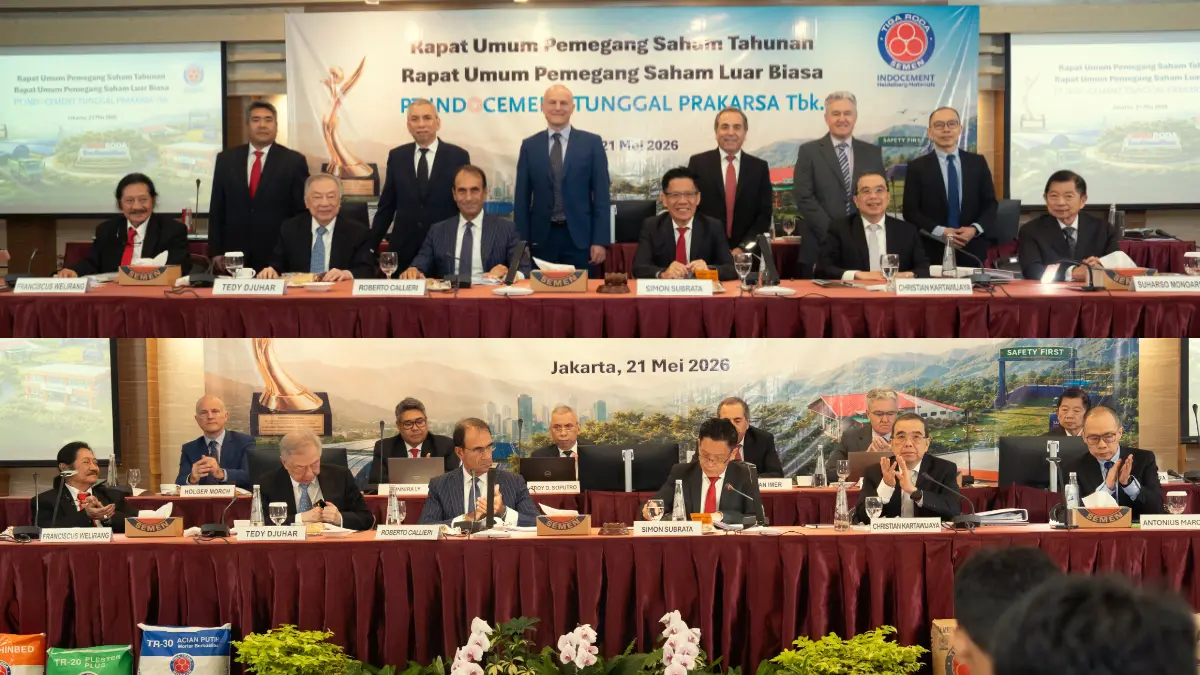 Jajaran Dewan Komisaris dan Direktur Indocement yang menghadiri pelaksanaan RUPS Tahunan dan Luar Biasa Indocement tahun 2026.
