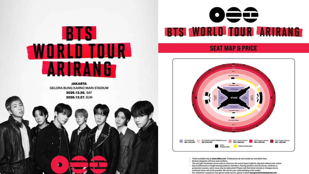 Harga tiket konser BTS ARIRANG di GBK, Jakarta diumumkan. Foto: Instagram IMEI
