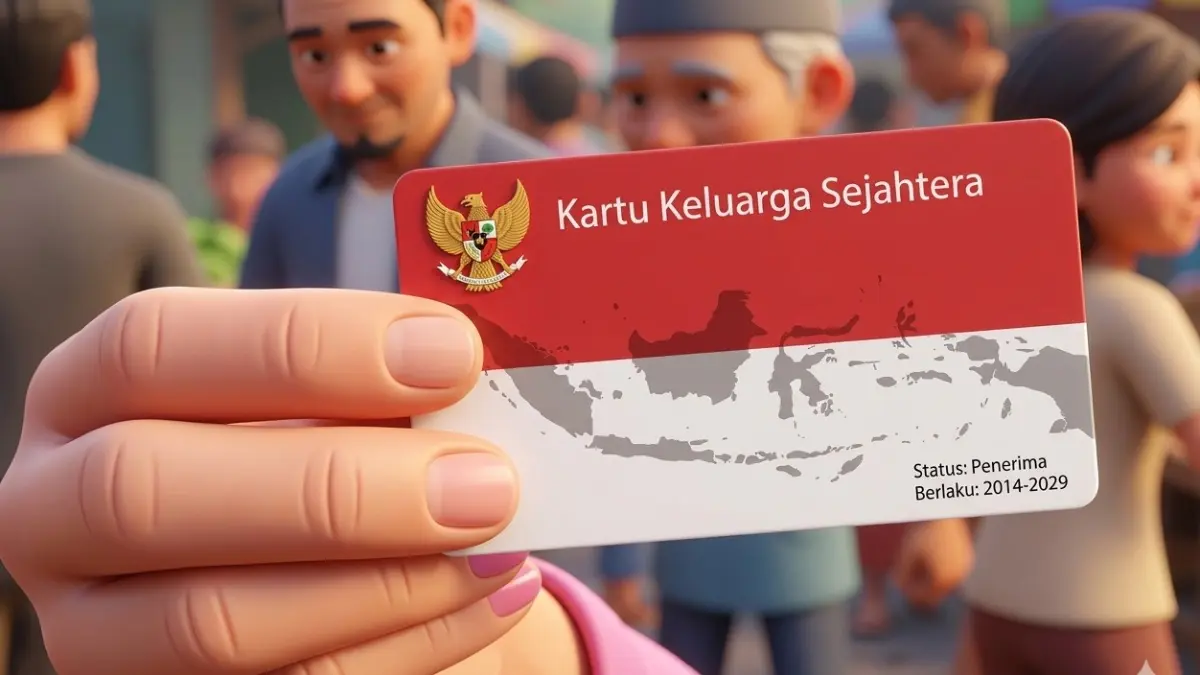 Ilustrasi Kartu KKS bansos. (Foto: lumansari.kendalkab.go.id diperbarui oleh AI)