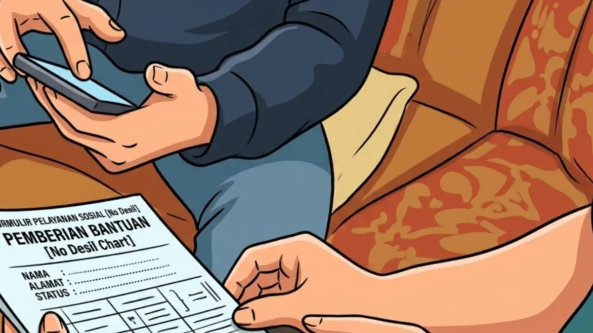 Ilustrasi pengecekan pencairan bansos. (Foto: Youtube Kemensos RI/Diolah oleh Gemini AI)