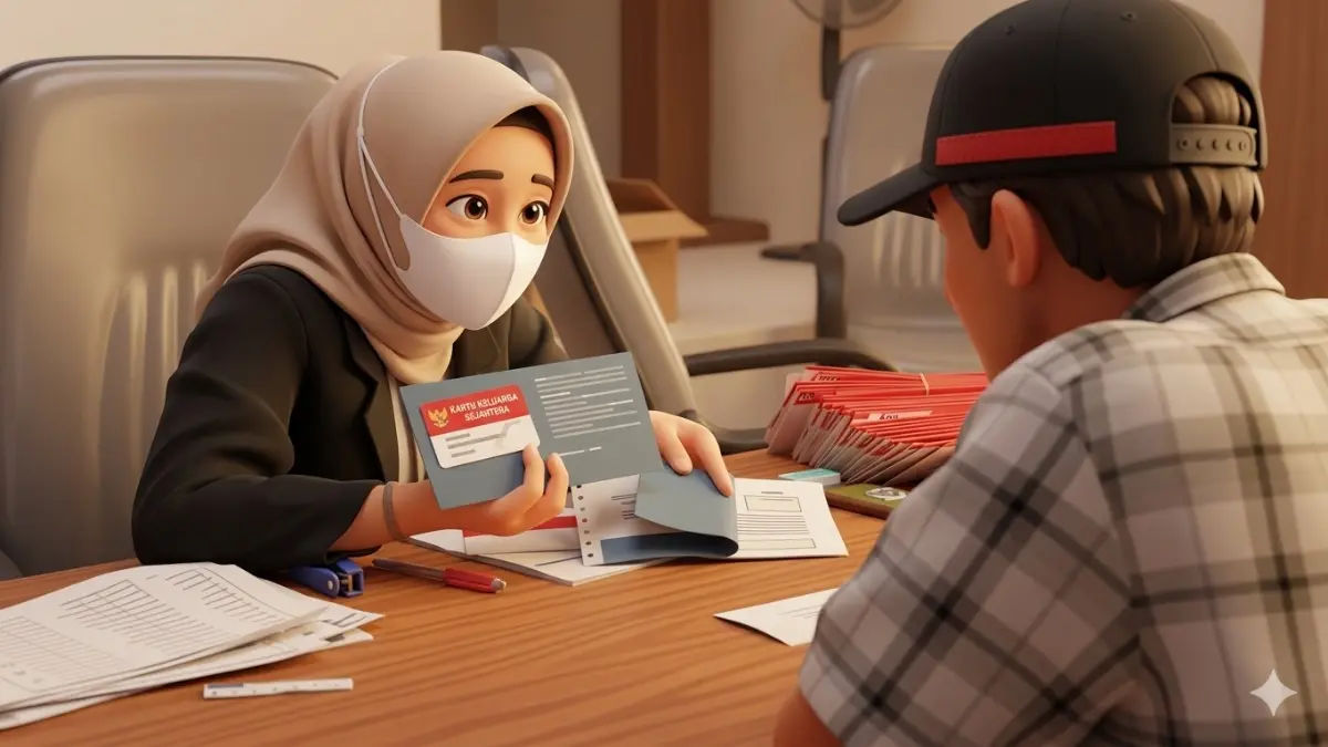 Ilustrasi penyaluran Bansos PKH kepada KPM. (Foto: Instagram @pemkotkediri diperbarui oleh AI)