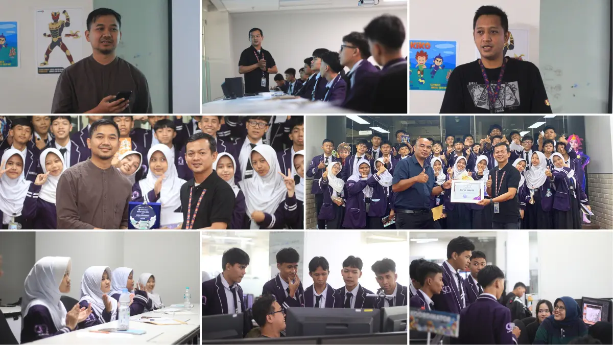 SMK Amaliah 1 Ciawi Bogor saat mengunjungi MNC Animation. Foto: SMK Amaliah 1 for Radar Bogor