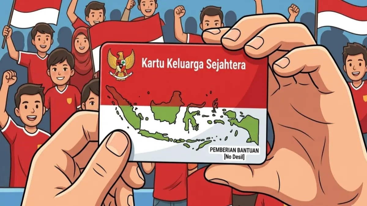 Ilustrasi kartu KKS bansos PKH BPNT milik KPM. Foto: Instagram @pusdatinkesos/Diolah oleh Gemini AI
